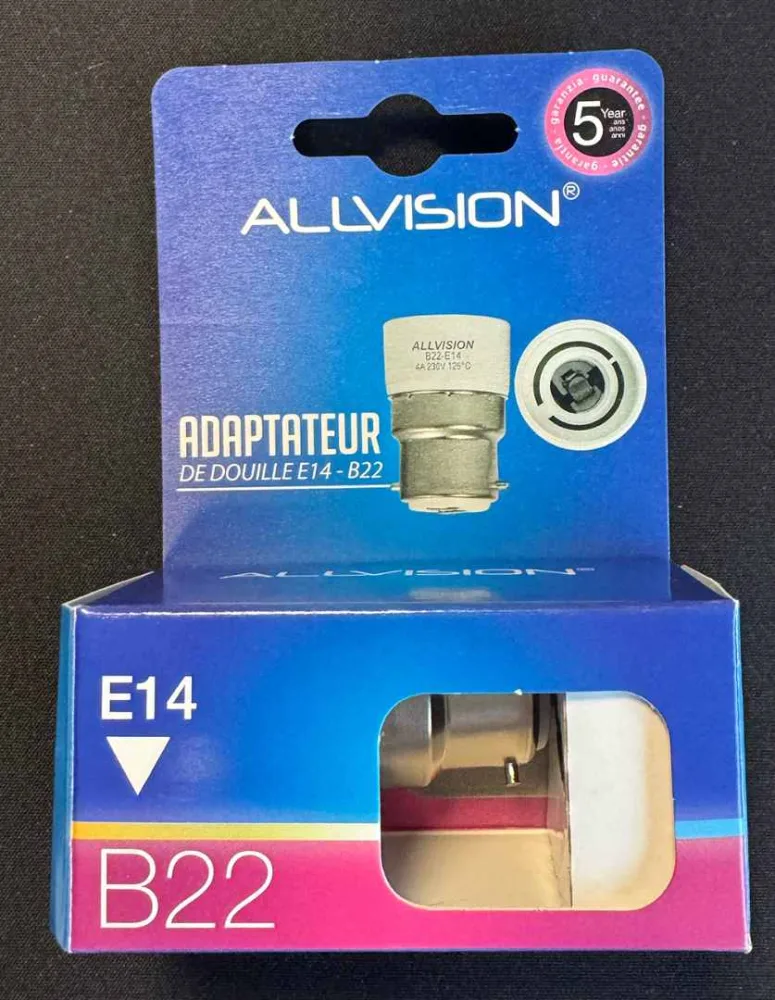 Adaptateur de douille blanc b22-e14