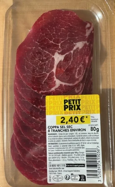 Coppa 8 tranches 80g