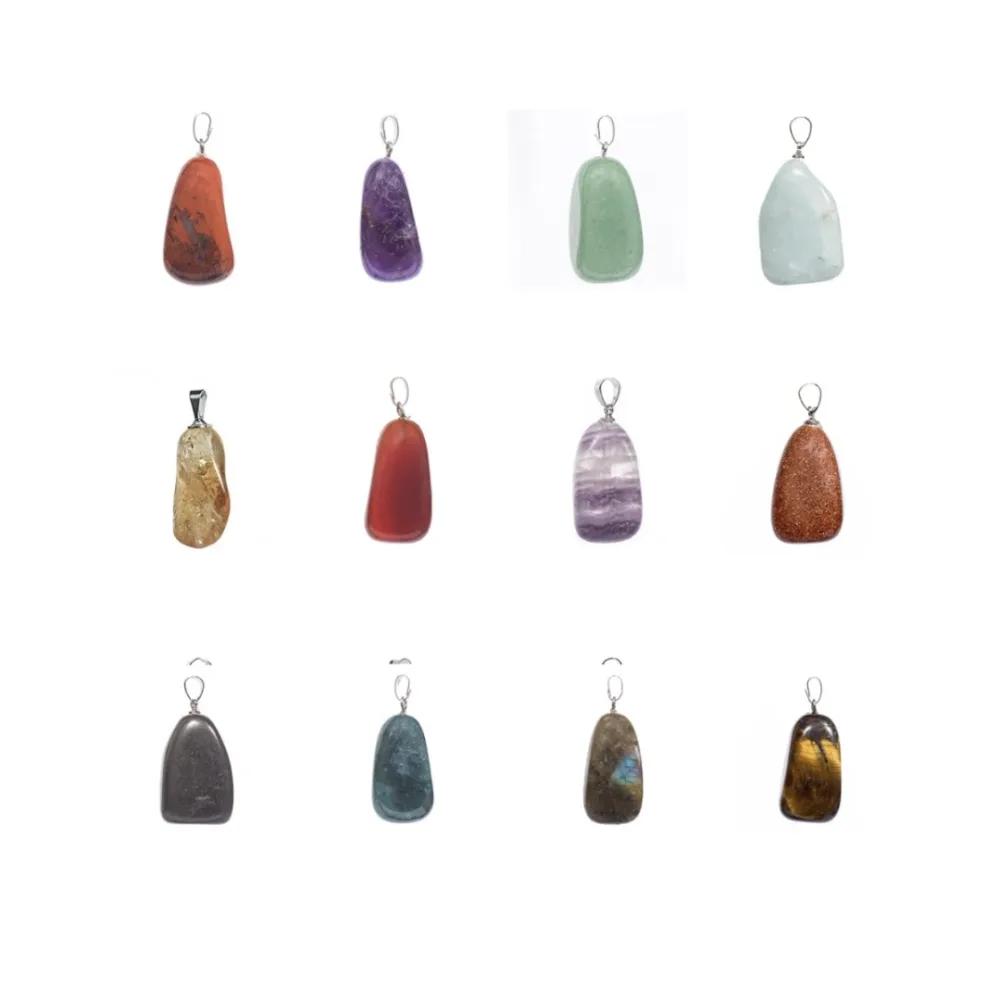 Pendentifs pierres roulées sur bélière