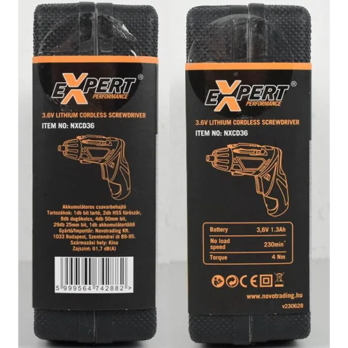 Cordless screwdriver