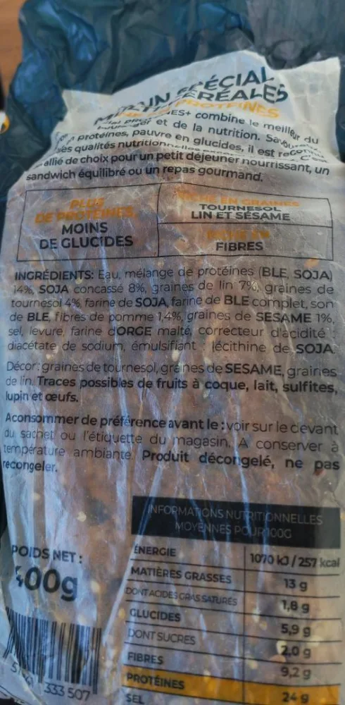 Pain protéines + 400g