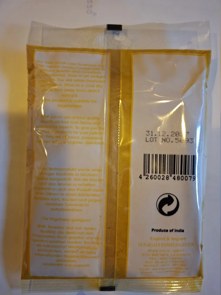 NGR Turmeric, Haldi Powder, Kurkuma 100 Gramm