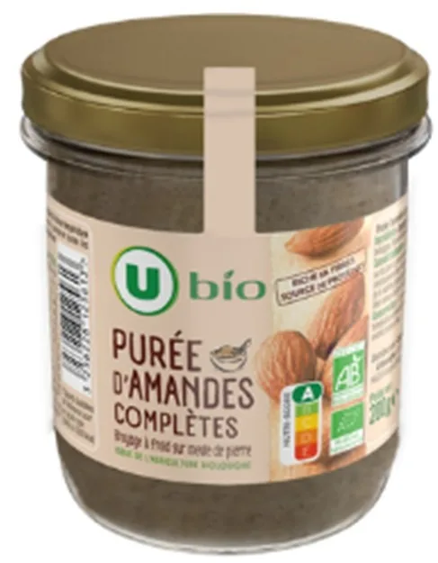 Purée d'amandes complètes u bio bocal 200g