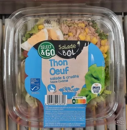 Salade crudités thon - oeuf
