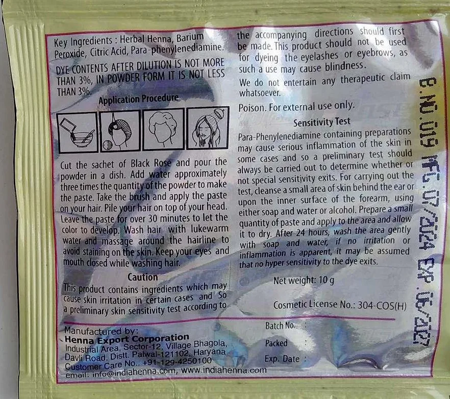 Black Rose Kali Mehandi (gelbe Verpackung)