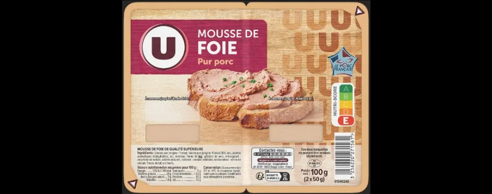 Pluieurs références de pâtés, moussesterrines u