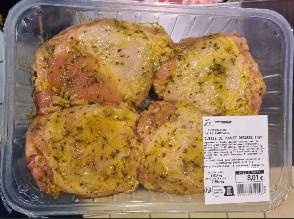 Cuisse de poulet desossé marinée thym