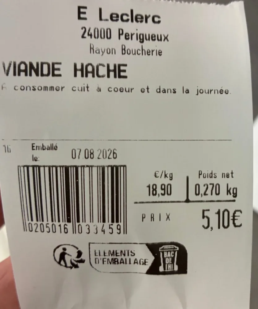 Viande hachee