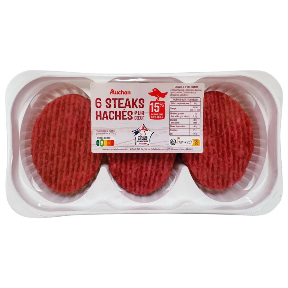 Auchan sh strie 6x100g (auchan et prix bas)