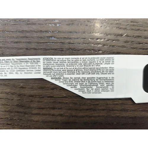 Solar eclipse glasses