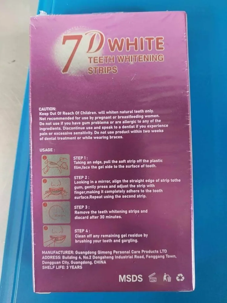 7d white teeth whitening strips