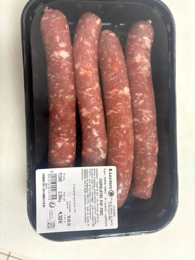 Viande hachée de porc pré-emballé