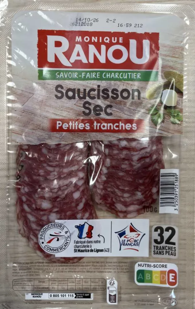 Saucisson sec petites tranches – 32 tranches