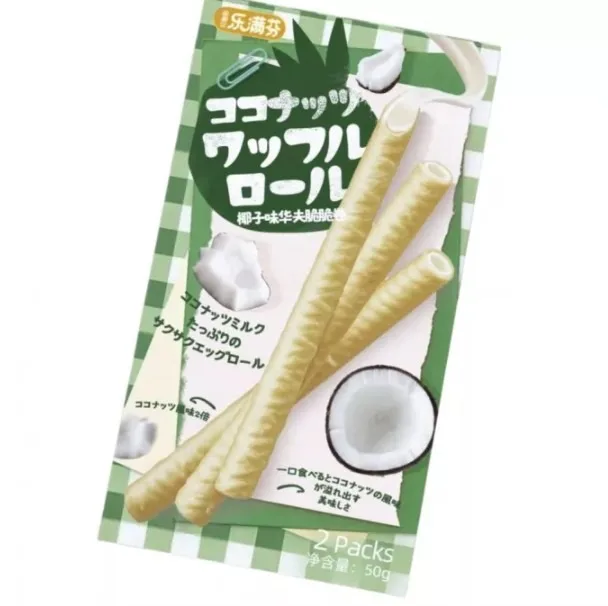Lmf waffle roll – strawberry, sea salt cheese flavour et coconut – 52 g