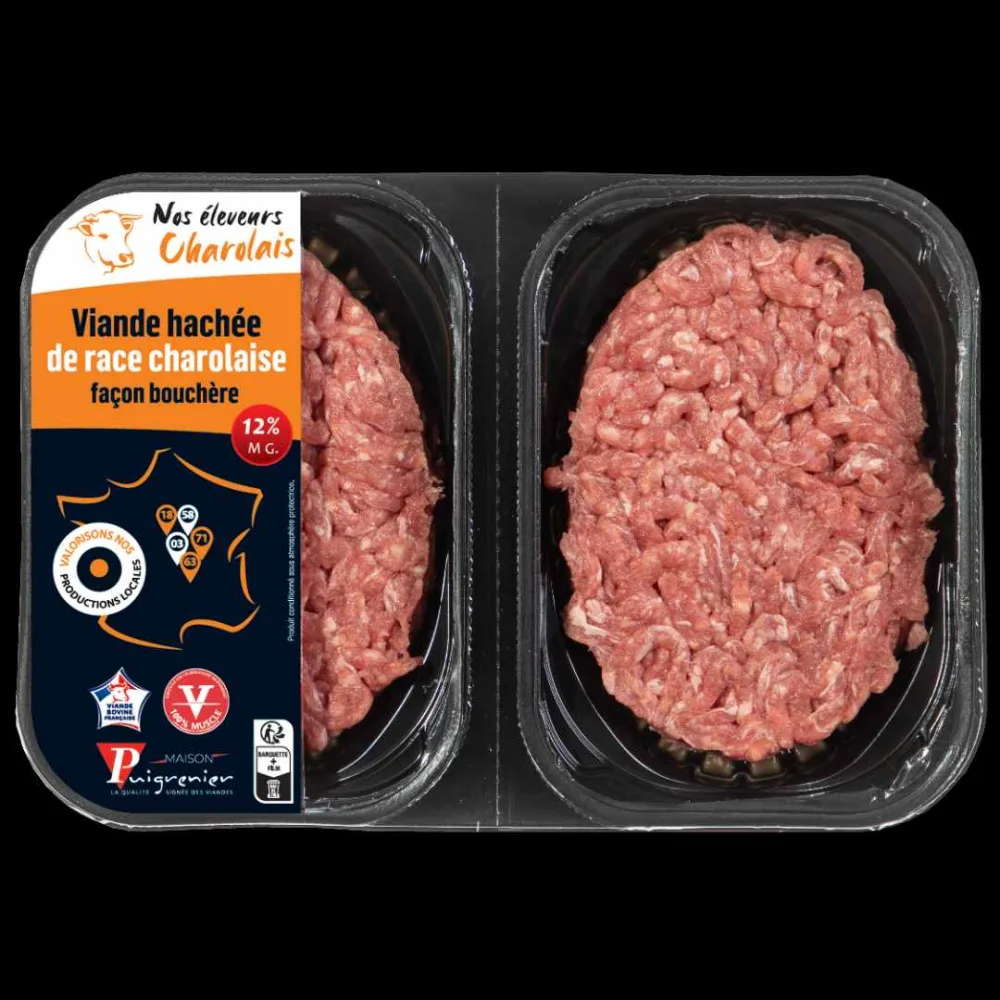 Viande hachée de race charolaise façon bouchère 12% mg