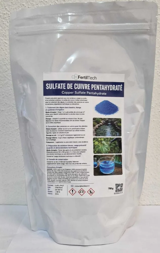 Sulfate de cuivre pentahydraté fertiltech : tous conditionnements concernés