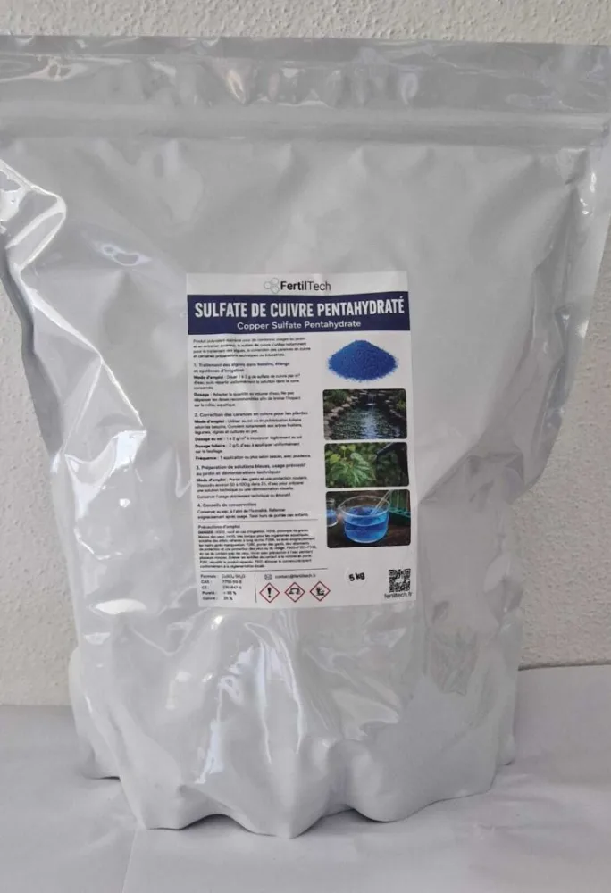 Sulfate de cuivre pentahydraté fertiltech : tous conditionnements concernés