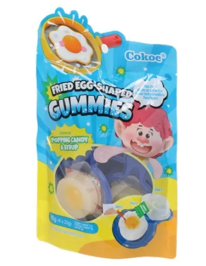 Fried egg-shaped gummies