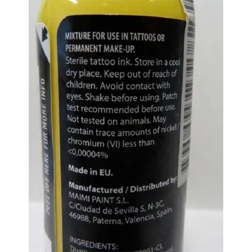 Tätowiermittel, Dynamic Highlighter Yellow Premium Tattoo Ink.