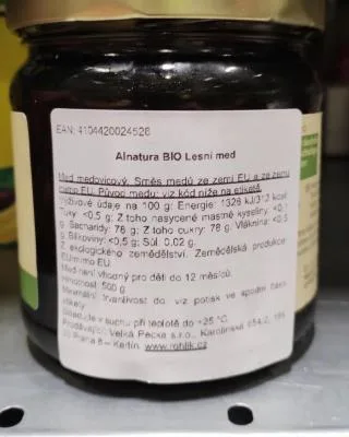 ALNATURA WALD HONIG, BIO LESNÍ MED, MED MEDOVICOVÝ