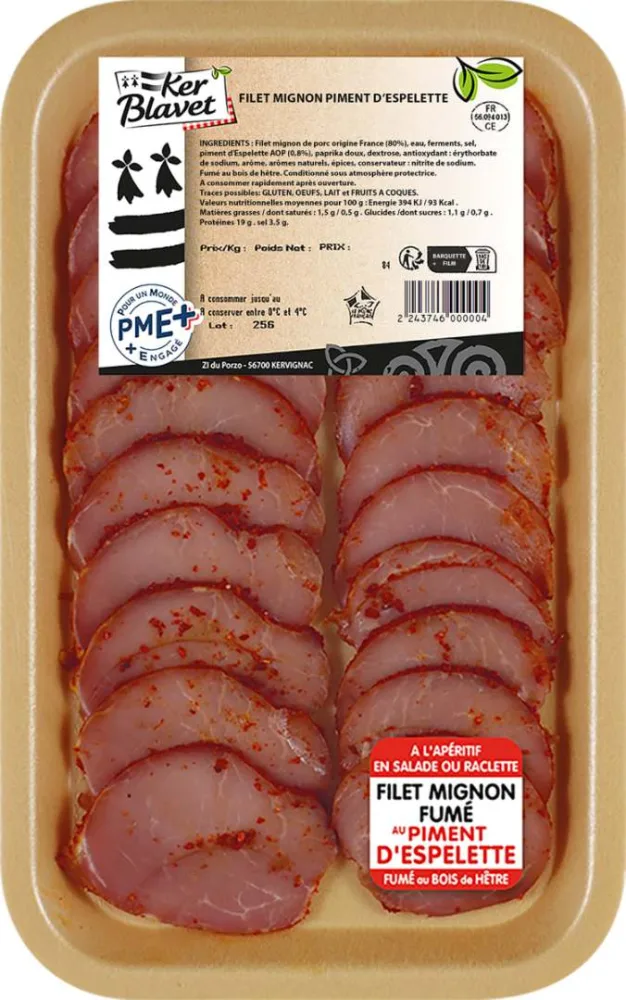 Filet mignon fumé filet mignon fumé au piment d'espelette filet mignon fumé au poivre vert