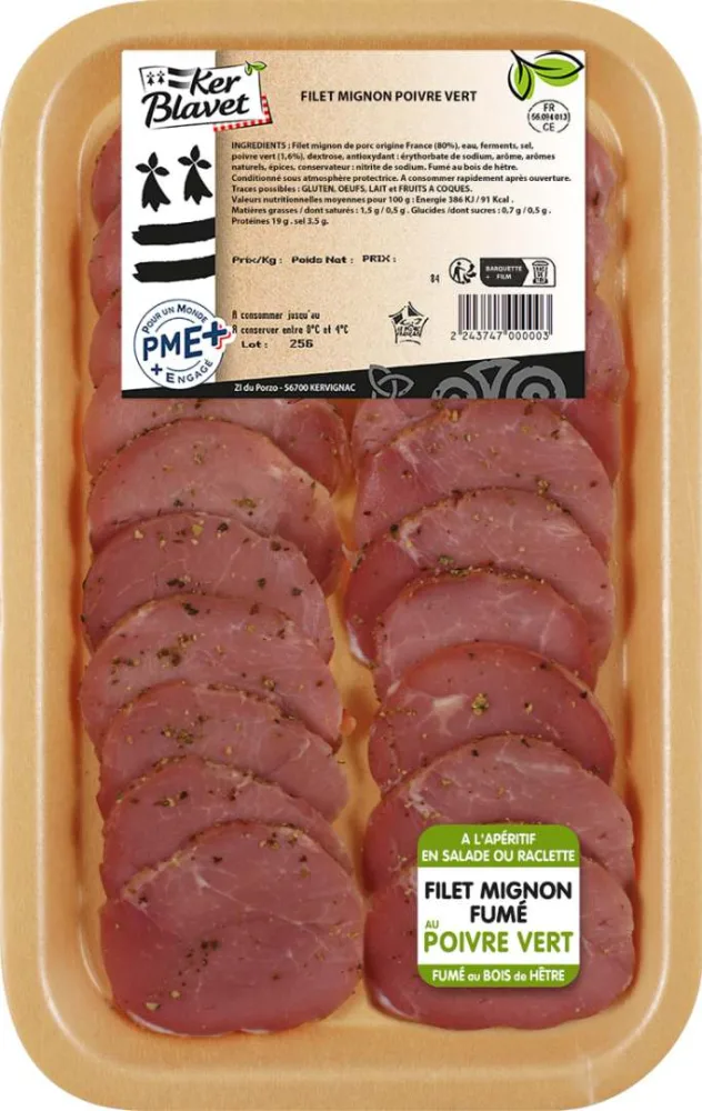 Filet mignon fumé filet mignon fumé au piment d'espelette filet mignon fumé au poivre vert