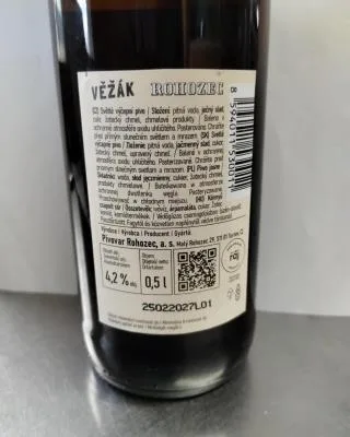 ROHOZEC VĚŽÁK 10, světlé výčepní pivo